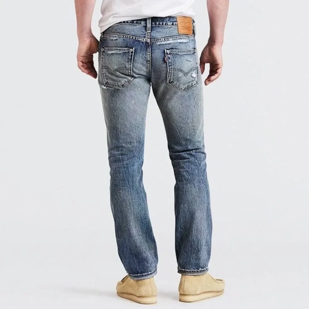 Levi's 511 Slim Fit Ripped Distressed Selvedge Jeans